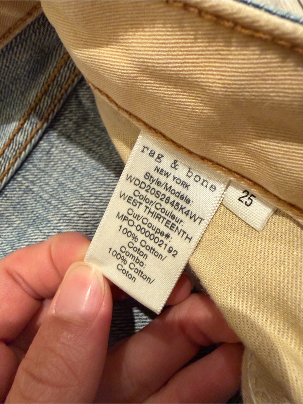 rag & bone Light Blue Straight Leg Jeans - Picture 4 of 6